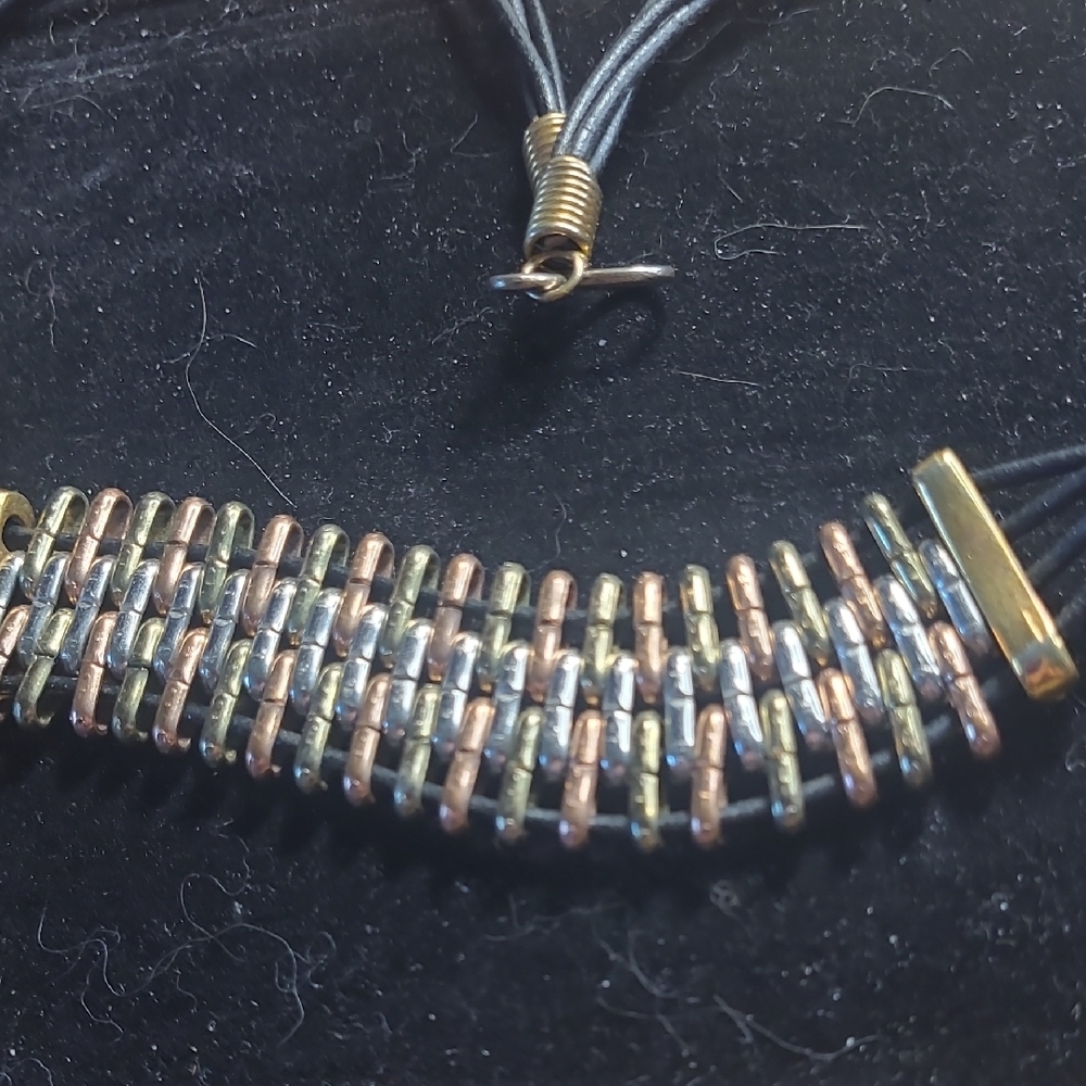 Black and Gold Beaded Necklace
